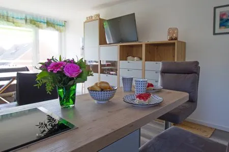 Wohnzimmer Dünenschlösschen Whg. 29 Wetterfrosch