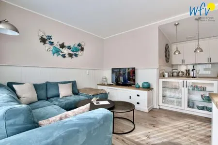 Wohnzimmer Villa Petersen Ferienwohnung Strandliebe