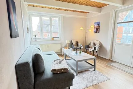Wohnzimmer Ferienwohnung Heimat auf Zeit Pellworm