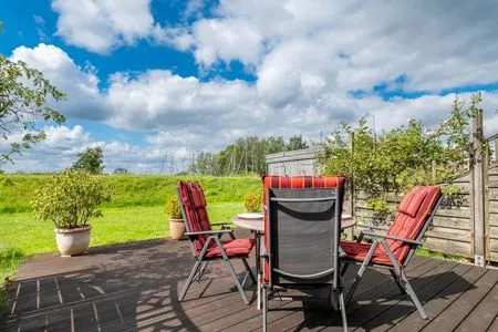 Terrasse Ferienwohnung Schleiwiese mit Meerblick in Stexwig