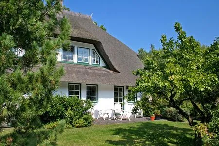 sonnige Terrasse (möbliert) auf der Südseite des Hauses Darßer Wald