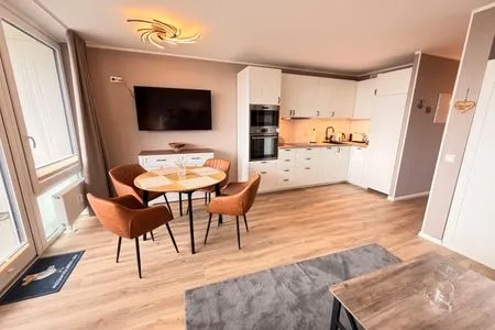 Wohnzimmer Ferienpark Sierksdorf Meeresblick