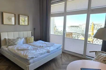 Bett Alter Reichshof, App. 303 mit Meerblick und Balkon