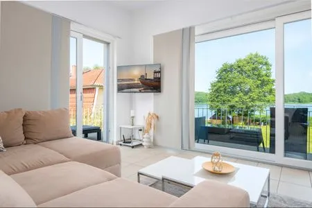 Wohnzimmer Ferienwohnung Krebssee Idyll 2