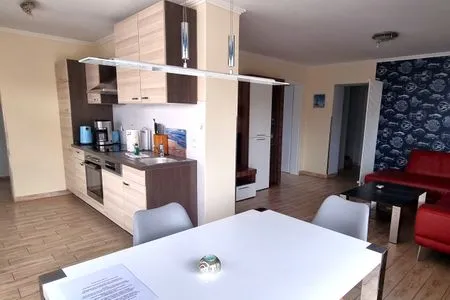 Wohnzimmer Ferienwohnung Ostrea Breege - mit Garten und Grill