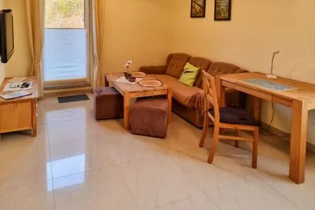 Wohnzimmer Ferienhaus Zum Kreideblick, FeWo Seeigel