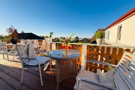 Gemütlicher Balkon mit Blick über die Förde bis nach Dänemark Nordkiek No. 8