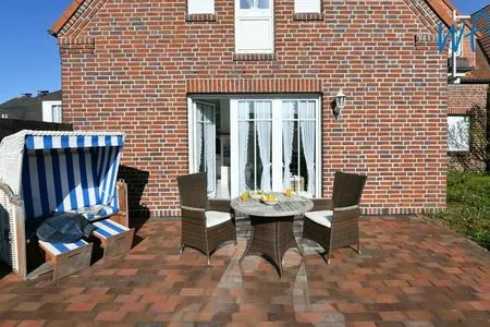Terrasse Haus vorm Riff Ferienwohnung Memmertfeuer
