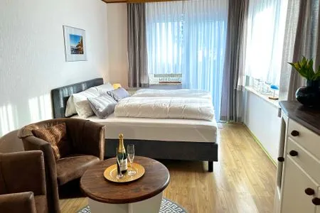 Wohnzimmer Ferienhaus Seeblick in Sassnitz auf Rügen mit Terrasse