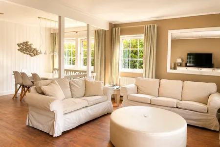 Wohnzimmer Ferienhaus Bootshaus