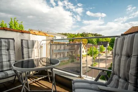 Ferienwohnung MüritzLounge Waren Balkon  MüritzLounge