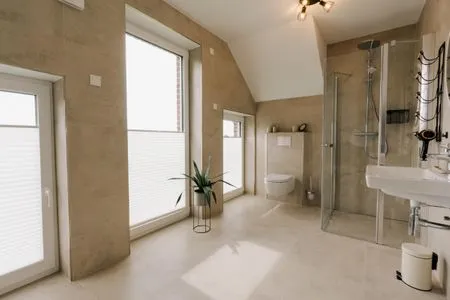 Badezimmer de Diek - Suite 2 | Direkte Deichlage - Hafenblick