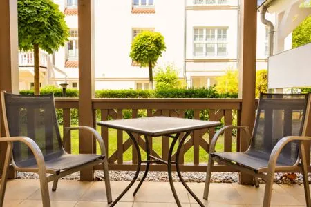 Terrasse Apartmenthaus Ostseewelle Haus Ostseewelle Apartment 1