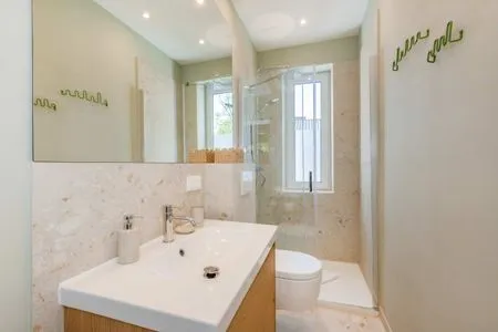 Badezimmer Ferienwohnung Sonnenland mit 2 Bädern, modern eingerichtet & nur 300 Meter zum Strand