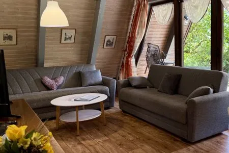 Wohnzimmer Ferienhaus Hasenglück