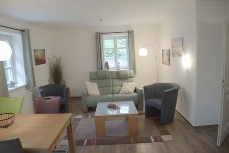 Wohnzimmer Ferienwohnung am Nordstrand - strandnah und komfortabel