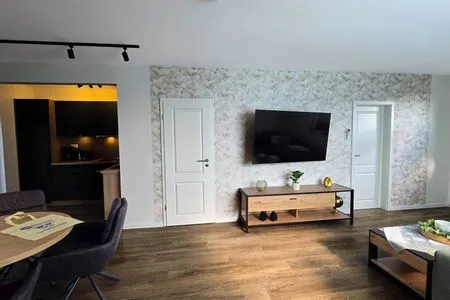 Wohnzimmer Ferienhaus Hafenperle