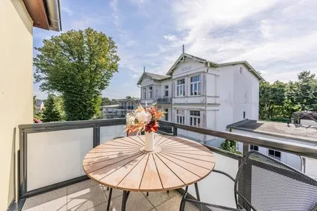 Terrasse Villa Sanke App. Sonnenschein nur 200 Meter zum Strand mit Balkon