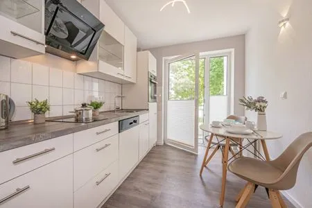 Küche / Küchenzeile Ferienwohnung Lieblingseck nur 400 m zum Strand mit Balkon