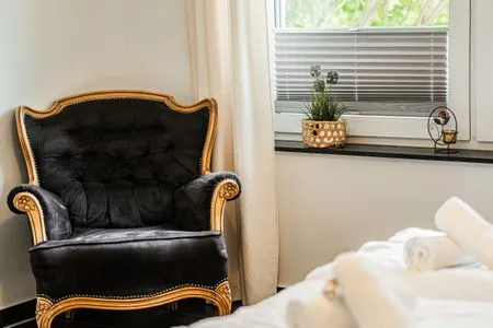 Schlafzimmer Ferienwohnung Shabby-Chick Eckernförde