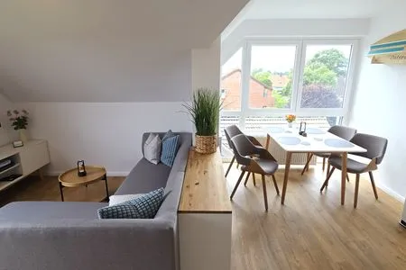 Wohnzimmer Ferienwohnung "Ostseebude 11" am Schönberger Strand