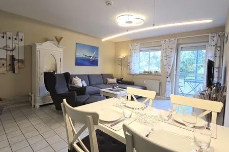 Wohnzimmer Ferienwohnung "Lieblingsplatz" in Kalifornien an der Ostsee