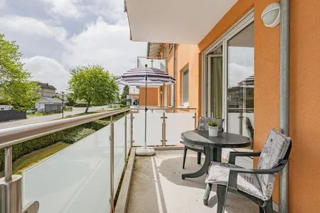 Balkon Ferienwohnung Sonnenblick mit Balkon und nur 800 m zum Strand