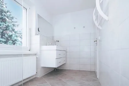 Badezimmer Uns Schilfhus App. Nähstube nur 100 m zum Strand mit Terrasse