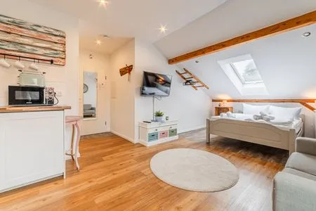 Bett Ferienwohnung Kunterbunt Eckernförde