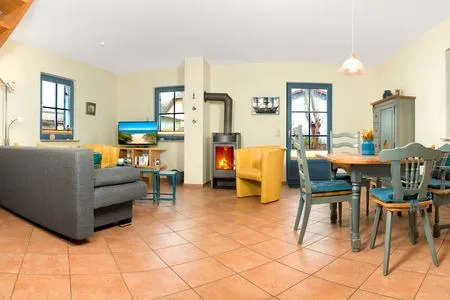 Wohnzimmer Reetdachhaus Hus Achtern