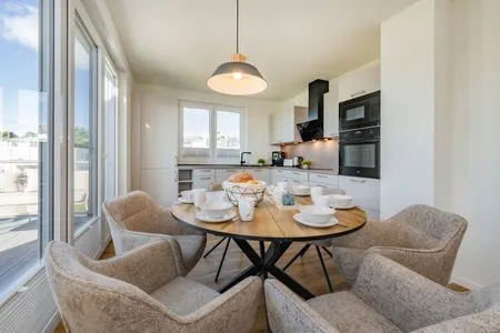 Küche / Küchenzeile Ferienwohnung Goldfisch mit Balkon, Wellness- und Kinderspielbereich