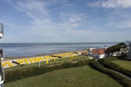 Aussicht vom Balkon der Ferienwohnung 22 im Strandpalais Duhnen auf das Meer Strandpalais Duhnen Nr. 522