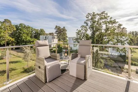 Balkon Ferienwohnung Pia mit Fitness, Sauna  und Freizeitbereich
