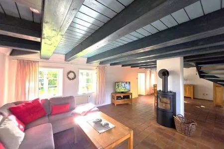 Wohnzimmer Doppelhaushälfte unter Reet