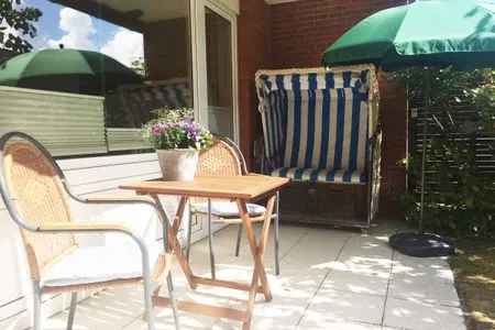 Terrasse der Ferienwohnung Meeresleuchten in Wittdün auf Amrum Ferienwohnung *Meeresleuchten*