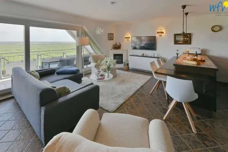 Wohnzimmer Haus Klabautermann Ferienwohnung Karin's Nest