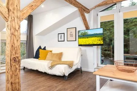 Wohnzimmer Ferienanlage Poschmann Strohboden