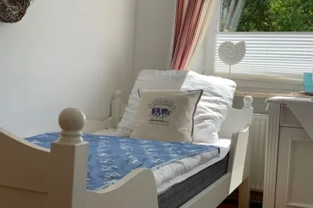Schlafzimmer Ferienwohnung für 4 Personen am Borbyer Ufer mit zwei Sonnenterrassen