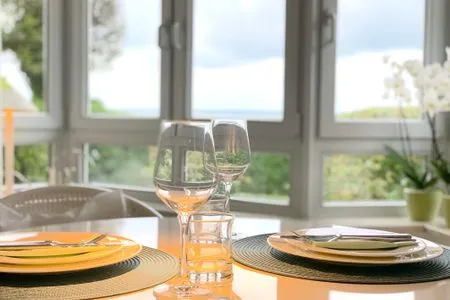 Wohnzimmer Ferienwohnung Strandhüpfer - direkt am Meer