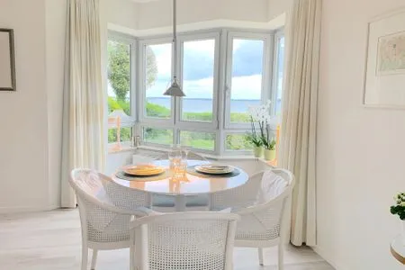 Wohnzimmer Ferienwohnung Strandhüpfer - direkt am Meer
