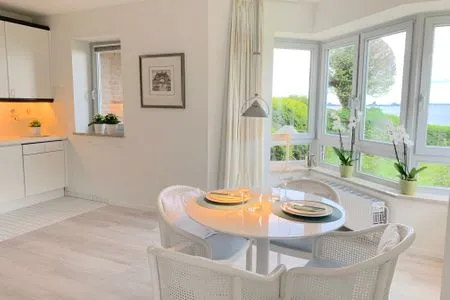 Wohnzimmer Ferienwohnung Strandhüpfer - direkt am Meer