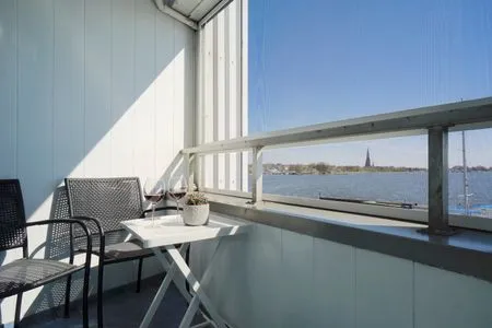 Balkon Ferienwohnung Schleiloge mit Panoramablick auf die Schlei