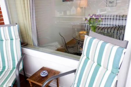 Balkon der Ferienwohnung Buchholtz in Wittdün auf Amrum Haus Nordenlicht Ferienwohnung „Dr. Buchholtz"