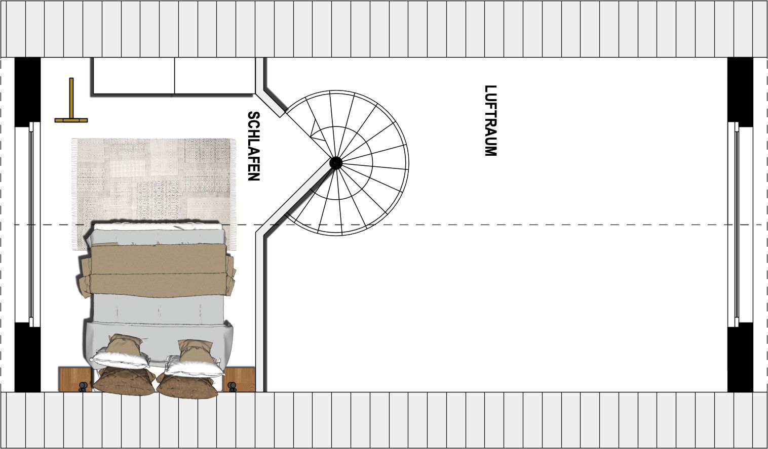 Kaiservillen Heringsdorf Ferienwohnung mit 1 Schlafzimmer und Balkon (S3) Insel Usedom - Grundriss