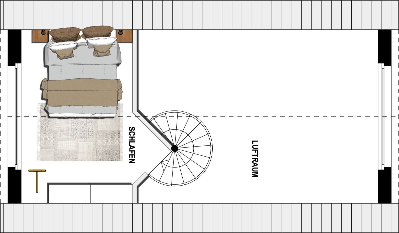 Kaiservillen Heringsdorf Ferienwohnung mit 1 Schlafzimmer und Balkon (S7) Insel Usedom - Grundriss
