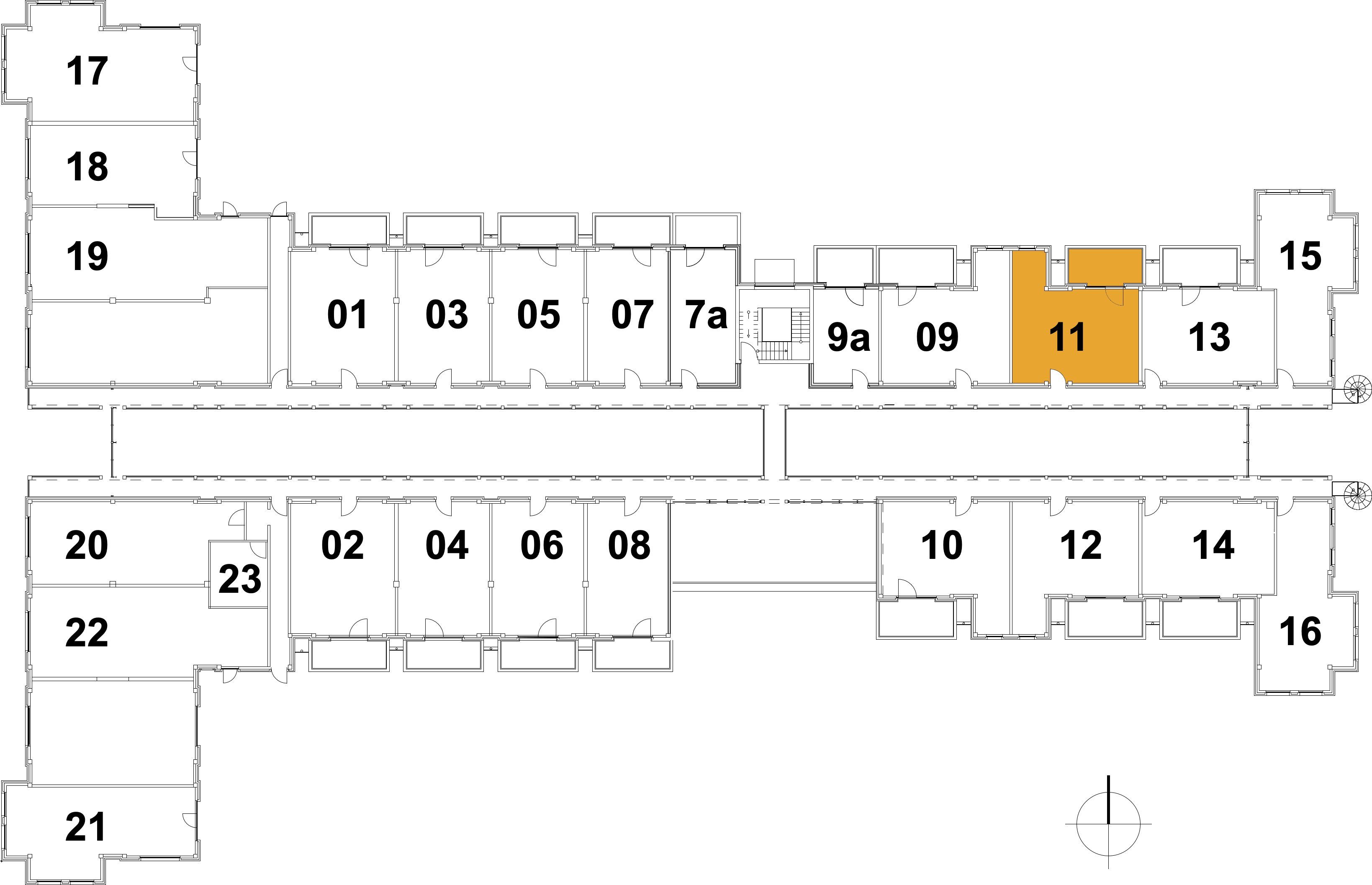 Kaiservillen Heringsdorf 1-Raum-Ferienwohnung mit Balkon zur Seeseite (S11) Insel Usedom - Grundriss