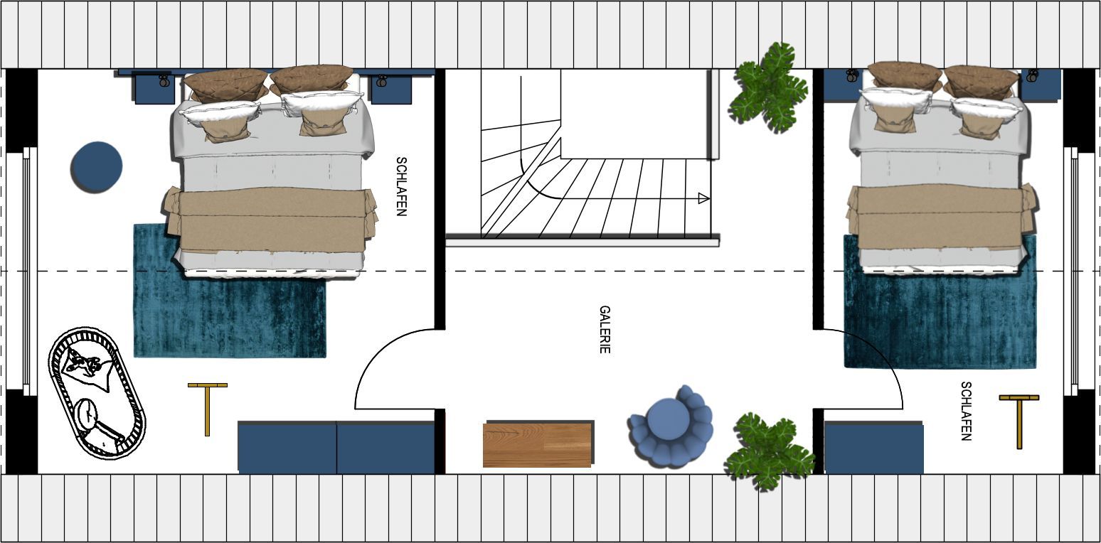 Kaiservillen Heringsdorf Ferienwohnung mit 2 Schlafzimmern (S20) Insel Usedom - Grundriss