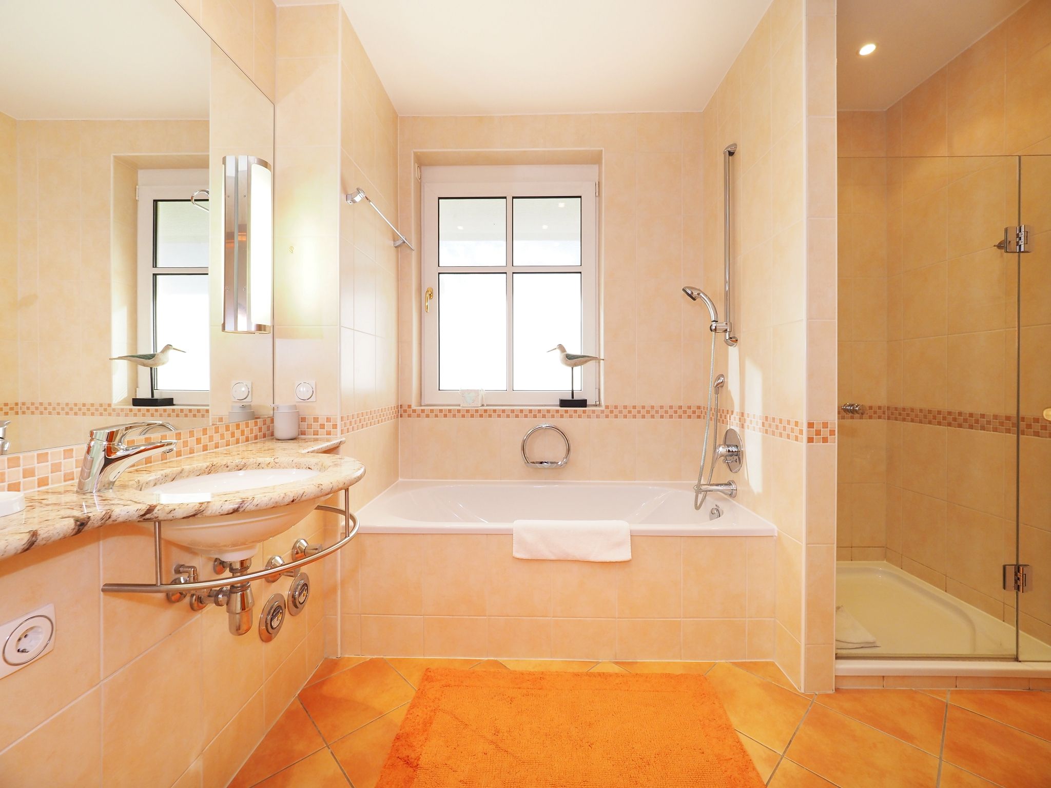 Kaiservillen Heringsdorf Ferienwohnung mit 1 Schlafzimmer und Balkon (C24) Insel Usedom - Badezimmer