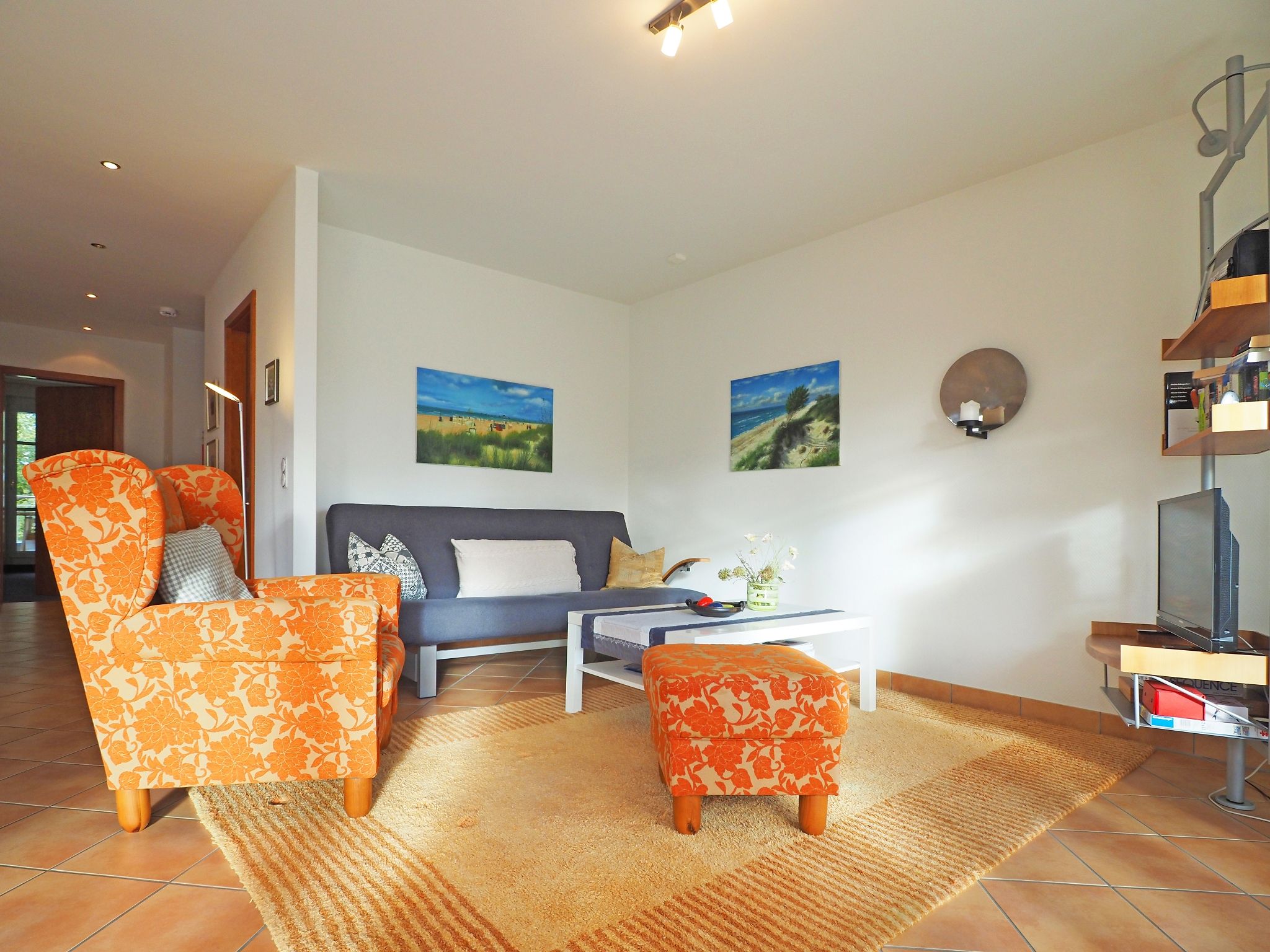 Kaiservillen Heringsdorf Ferienwohnung mit 1 Schlafzimmer und Balkon (C24) Insel Usedom - Wohnzimmer