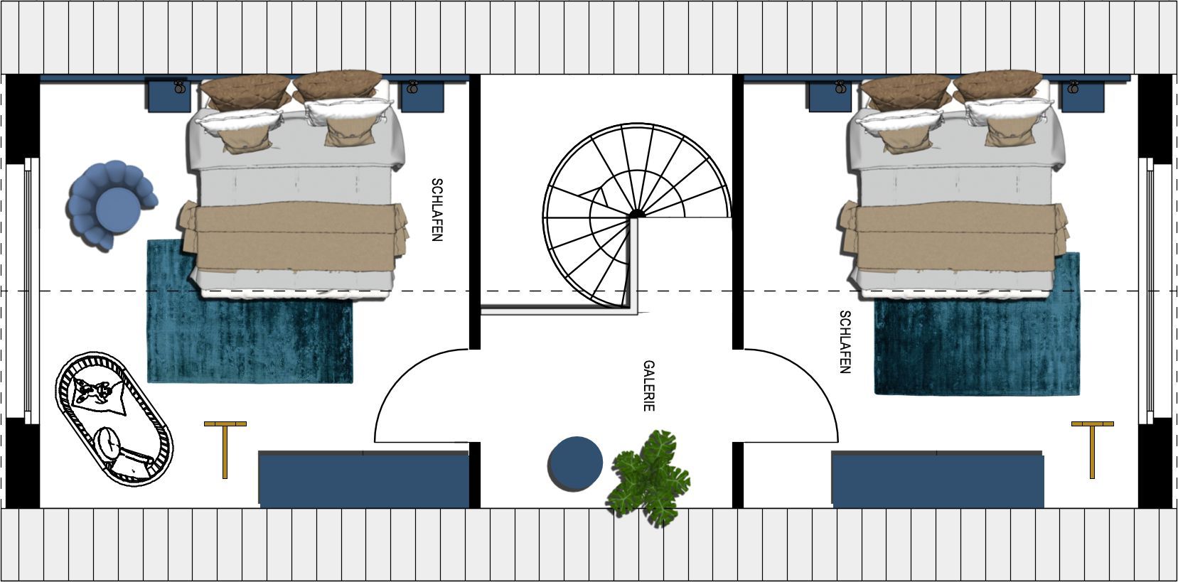 Kaiservillen Heringsdorf Ferienwohnung mit 2 Schlafzimmern und Terrasse (S22) Insel Usedom - Grundriss